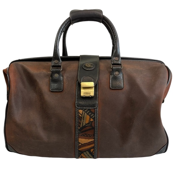 Oleg Cassini Other - Vintage Leather Duffle Travel Luggage by Atlantic and Oleg Cassini